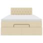 Preview: Ottoman-Bett mit Matratze Creme 120x190 cm Stoff