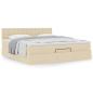 Preview: Ottoman-Bett mit Matratze Creme 180x200 cm Stoff