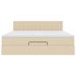 Preview: Ottoman-Bett mit Matratze Creme 180x200 cm Stoff