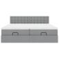 Preview: Ottoman-Bett mit Matratzen Hellgrau 180x200 cm Stoff