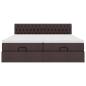 Preview: Ottoman-Bett mit Matratzen Dunkelbraun 200x200 cm Stoff