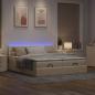 Preview: Ottoman-Bett mit Matratzen Creme 160x200 cm Stoff