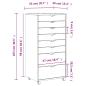 Preview: Rollschrank mit Schubladen MOSS Schwarz Massivholz Kiefer