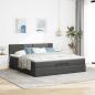 Preview: Ottoman-Bett mit Matratze Dunkelgrau 200x200 cm Stoff