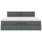 Preview: Ottoman-Bett mit Matratze Dunkelgrau 200x200 cm Stoff