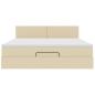 Preview: Ottoman-Bett mit Matratze Creme 160x200 cm Stoff