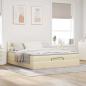 Preview: Ottoman-Bett mit Matratze Creme 160x200 cm Stoff
