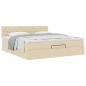 Preview: Ottoman-Bett mit Matratze Creme 160x200 cm Stoff