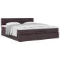 Preview: Ottoman-Bett mit Matratze Dunkelbraun 200x200 cm Stoff