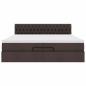 Preview: Ottoman-Bett mit Matratze Dunkelbraun 200x200 cm Stoff