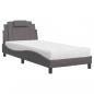 Preview: Bett mit Matratze Grau 90x200 cm Kunstleder