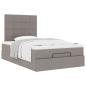 Preview: ARDEBO.de - Ottoman-Bett mit Matratze Taupe 120x200 cm Stoff