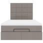Preview: Ottoman-Bett mit Matratze Taupe 120x200 cm Stoff