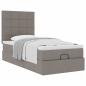Preview: Ottoman-Bett mit Matratze Taupe 90x200 cm Stoff