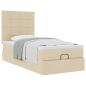 Preview: Ottoman-Bett mit Matratze Creme 90x190 cm Stoff