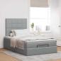 Preview: Ottoman-Bett mit Matratze Hellgrau 120x200 cm Stoff
