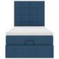 Preview: Ottoman-Bett mit Matratze Blau 100x200 cm Stoff