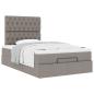 Preview: Ottoman-Bett mit Matratze Taupe 120x200 cm Stoff