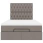 Preview: Ottoman-Bett mit Matratze Taupe 120x200 cm Stoff