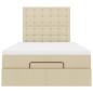 Preview: Ottoman-Bett mit Matratze Creme 120x190 cm Stoff