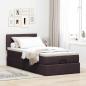 Preview: Ottoman-Bett mit Matratze Dunkelbraun 90x190 cm Stoff