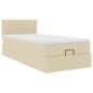 Preview: Ottoman-Bett mit Matratze Creme 90x190 cm Stoff