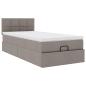 Preview: Ottoman-Bett mit Matratze Taupe 90x200 cm Stoff