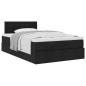 Preview: Ottoman-Bett mit Matratze Schwarz 120x190 cm Stoff