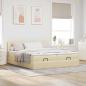 Preview: ARDEBO.de - Ottoman-Bett mit Matratzen Creme 200x200 cm Stoff