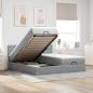 Preview: ARDEBO.de - Ottoman-Bett mit Matratzen Hellgrau 160x200 cm Stoff