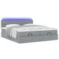 Preview: Ottoman-Bett mit Matratzen Hellgrau 160x200 cm Stoff