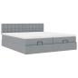 Preview: Ottoman-Bett mit Matratzen Hellgrau 160x200 cm Stoff