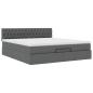 Preview: Ottoman-Bett mit Matratze Dunkelgrau 160x200 cm Stoff
