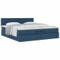 Preview: Ottoman-Bett mit Matratze Blau 200x200 cm Stoff