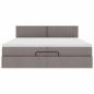 Preview: Ottoman-Bett mit Matratze Taupe 200x200 cm Stoff