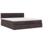 Preview: Ottoman-Bett mit Matratze Dunkelbraun 180x200 cm Stoff