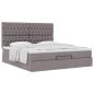 Preview: Ottoman-Bett mit Matratze Taupe 160x200 cm Stoff
