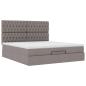 Preview: Ottoman-Bett mit Matratze Taupe 160x200 cm Stoff