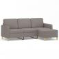Preview: 3-Sitzer-Sofa mit Hocker Taupe 180 cm Stoff