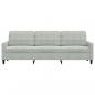 Preview: 3-Sitzer-Sofa Hellgrau 210 cm Samt
