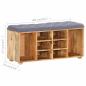 Preview: Flurbank 100×35×47 cm Mango Massivholz
