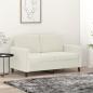 Preview: ARDEBO.de - 2-Sitzer-Sofa Creme 120 cm Samt