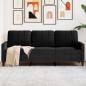 Preview: ARDEBO.de - 3-Sitzer-Sofa Schwarz 180 cm Samt