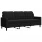 Preview: 3-Sitzer-Sofa Schwarz 180 cm Samt