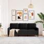 Preview: 3-Sitzer-Sofa Schwarz 180 cm Samt