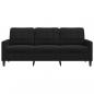 Preview: 3-Sitzer-Sofa Schwarz 180 cm Samt