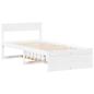 Preview: Massivholzbett ohne Matratze Weiß 75x190 cm Kiefernholz