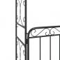 Preview: Gartenbogen mit Tor Schwarz 108x45x235 cm Stahl
