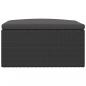 Preview: Gartenhocker mit Kissen Schwarz Poly Rattan