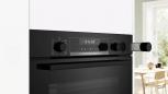 Preview: Bosch HRG578CB7 Serie 6 EEK: A+ Einbaubackofen mit Dampfunterstützung, 71 L, 60 cm breit, Pyrolyse-Selbstreinigung, HomeConnect, schwarz